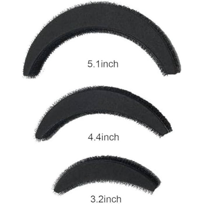 VANTOBEST 3PCS Back Bump it up Volume Hair Base Insert Tool Moon Shaped Sponge Foam Hair Volume DIY Bump it up Insert Styling Clip Stick Bun Maker Insert Tool Hair Increasing Tools (Large+Medium+Small) - Image 2
